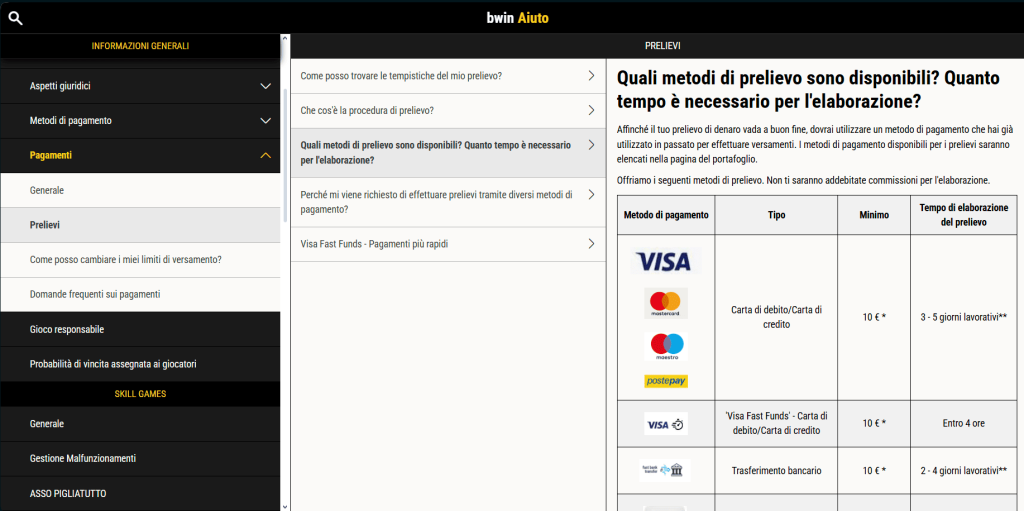 Metodo di pagamento