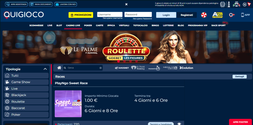 Giochi dal vivo