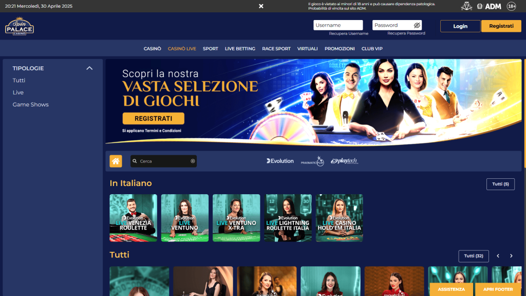 Giochi dal vivo